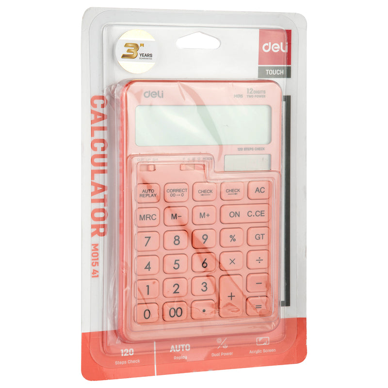 Calculator de Birou 12 Digiți 1541 Roz Pastel Deli