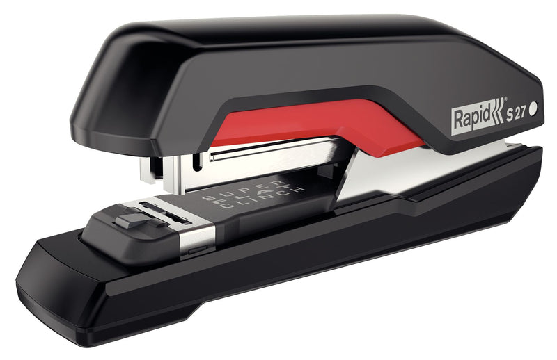 Capsator Supreme Halfstrip Rapid S27, capse OmniPress, 30 coli - Negru/Roşu
