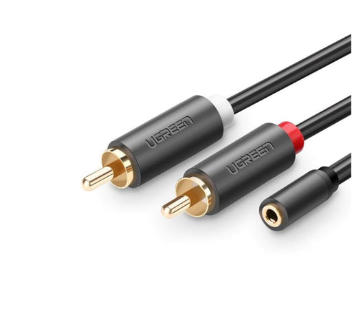 Cablu audio AV102 stereo 3.5 mm jack (M) la 2 x RCA (T) 0.25m gri - Ugreen