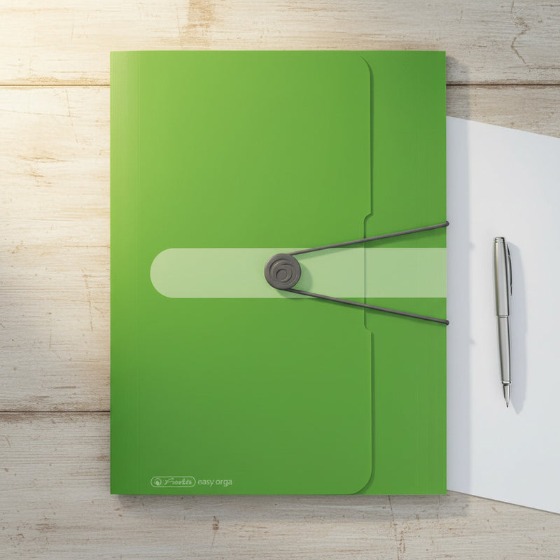 Mapă A4 EOTG PP 30mm buton elastic verde opac Herlitz