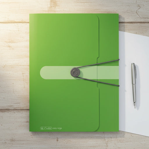 Mapă A4 EOTG PP 30mm buton elastic verde opac Herlitz