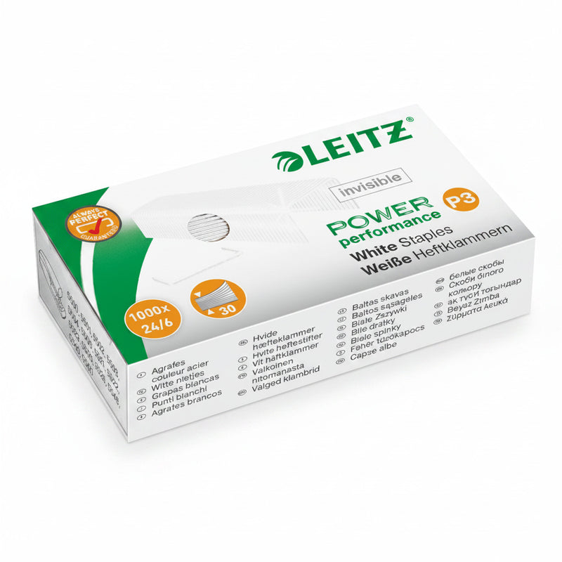 Capse 24/6  Power Performance P3 albe 1000 buc/cut Leitz