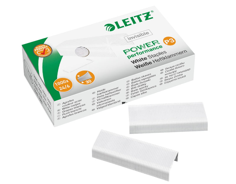 Capse 24/6  Power Performance P3 albe 1000 buc/cut Leitz