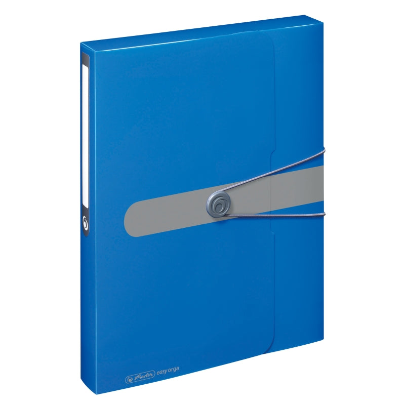 Mapă A4 EOTG PP 40mm buton elastic albastru opac Herlitz