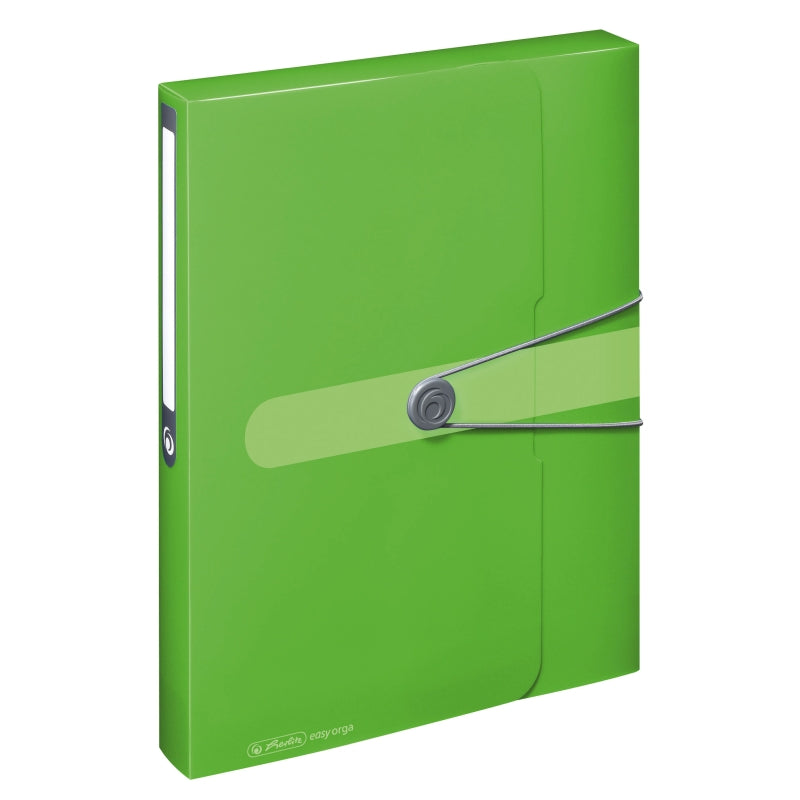 Mapă A4 EOTG PP 40mm buton elastic verde opac Herlitz