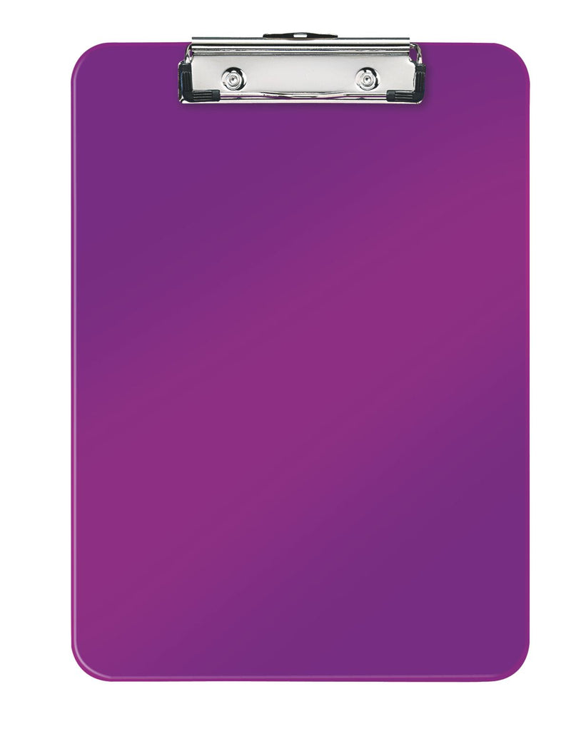 Clipboard Simplu Mov Metalizat WOW marca Leitz cu clemă metalică pentru fixarea documentelor
