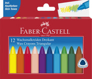 Creioane Cerate Triunghiulare 12 Culori Faber-Castell