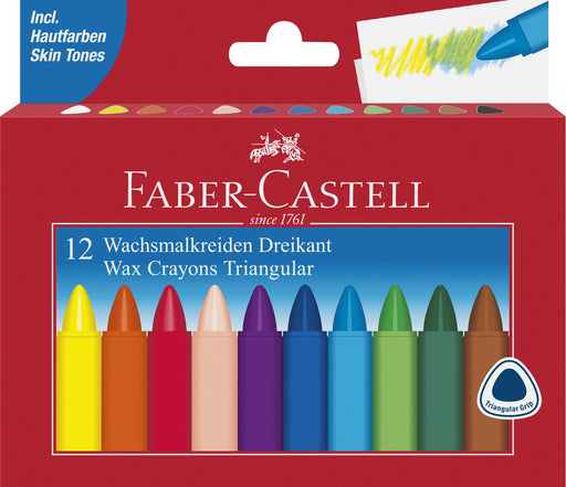 Creioane Cerate Triunghiulare 12 Culori Faber-Castell