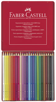Creioane Colorate Grip 2001 24 Culori Cutie Metal Faber-Castell