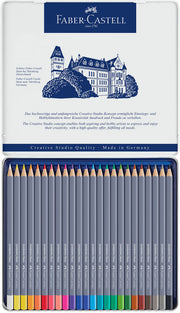 Creioane Colorate Aquarelle Goldfaber Aqua 24 Culori Cutie Metalică Faber-Castell
