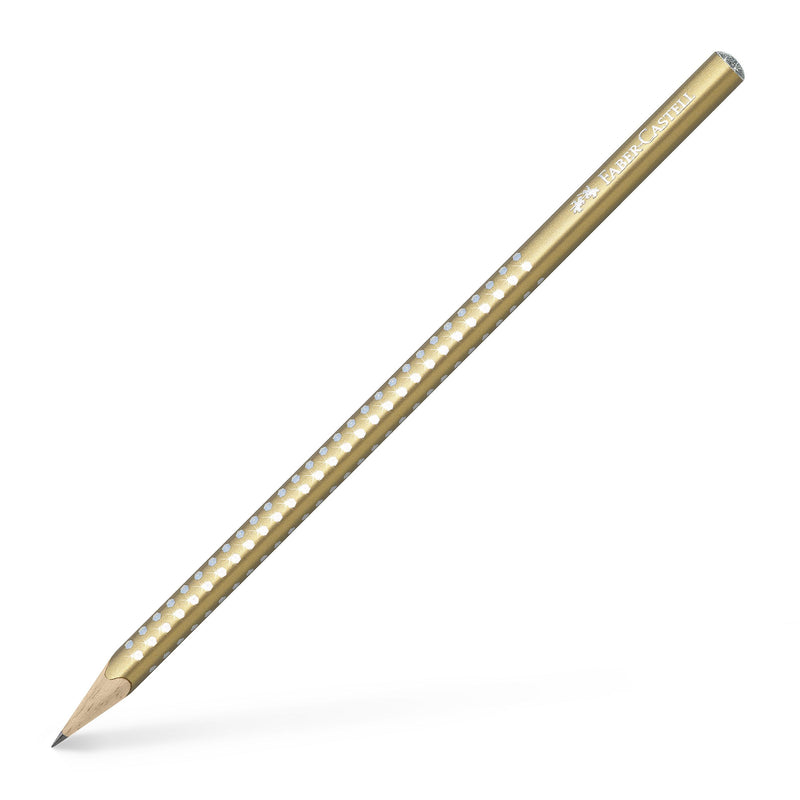 Creion Grafit B Sparkle Faber-Castell Auriu