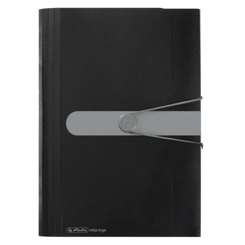 Mapă A4 EOTG PP expandabilă 12 compartimente buton elastic negru Herlitz