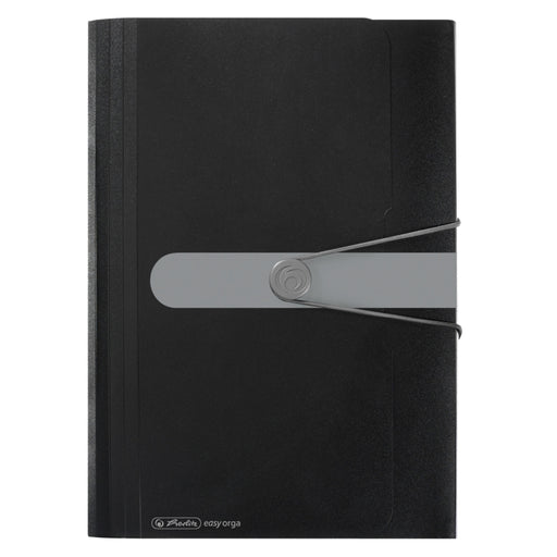 Mapă A4 EOTG PP expandabilă 12 compartimente buton elastic negru Herlitz
