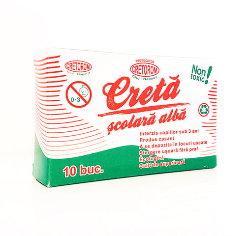 Cretă Școlară Albă 10 Buc Generic
