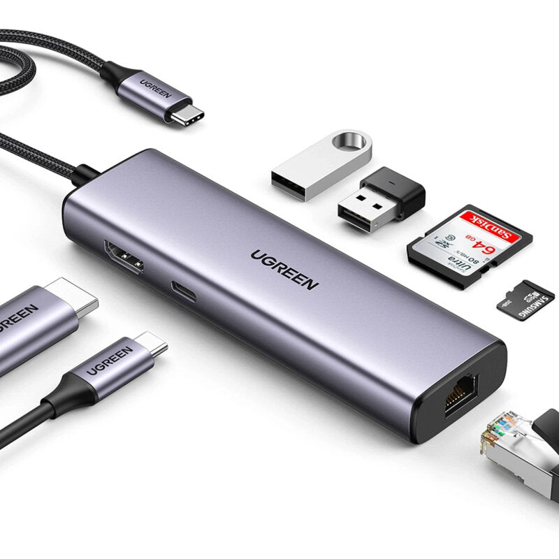 Docking station Ugreen CM512 USB-C HDMI 4K@30Hz 2x USB 3.0 RJ45 PD 100W