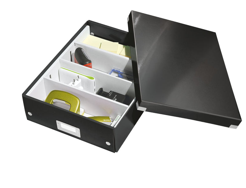 Cutie Organizer Medie Neagră Click&Store 281x100x370mm - Leitz