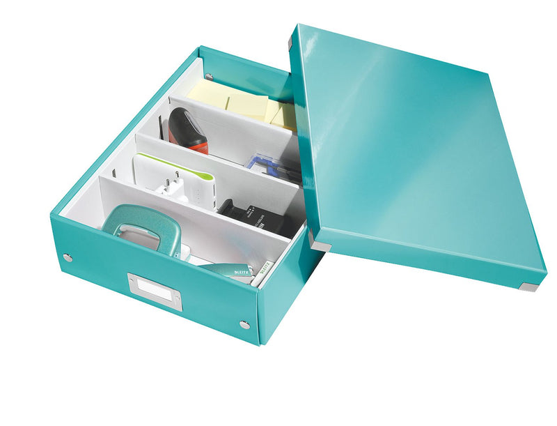 Cutie Organizer Medie Turcoaz Click&Store 281x100x370mm - Leitz