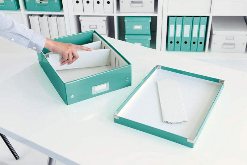 Cutie Organizer Medie Turcoaz Click&Store 281x100x370mm - Leitz