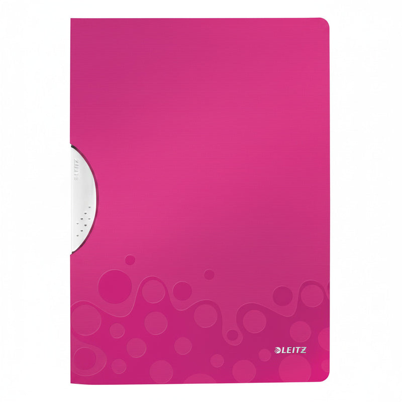 Dosar plastic cu clip roz metalizat LEITZ format A4