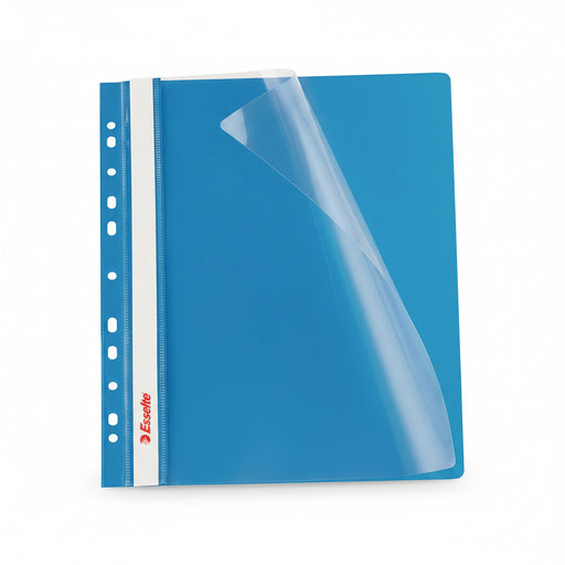 Dosar plastic cu șină și multiperforații alb set 10 buc ESSELTE format A4