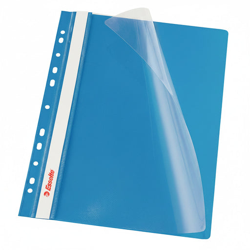Dosar plastic cu șină și multiperforații alb ESSELTE format A4