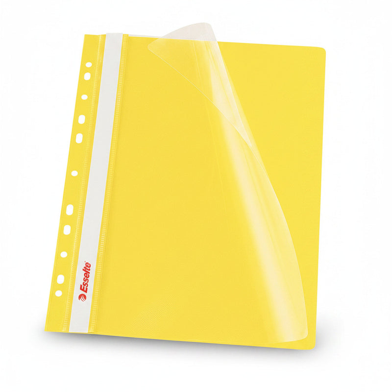 Dosar plastic cu șină și multiperforații alb set 10 buc ESSELTE format A4
