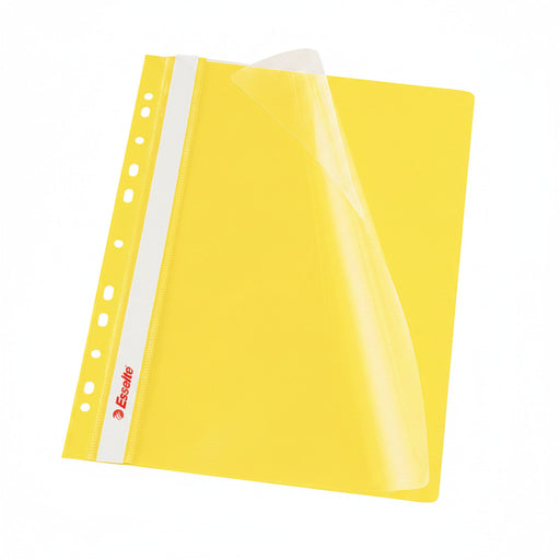 Dosar plastic cu șină și multiperforații alb ESSELTE format A4