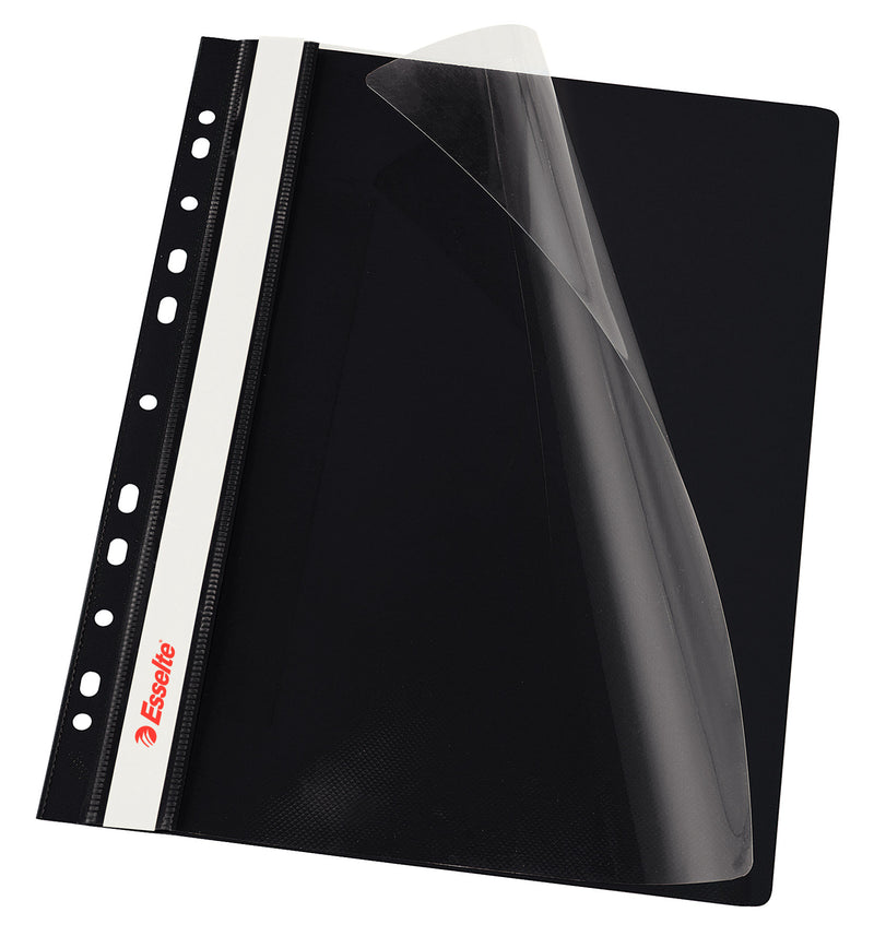 Dosar Plastic cu Șină și Multiperforații Negru Esselte