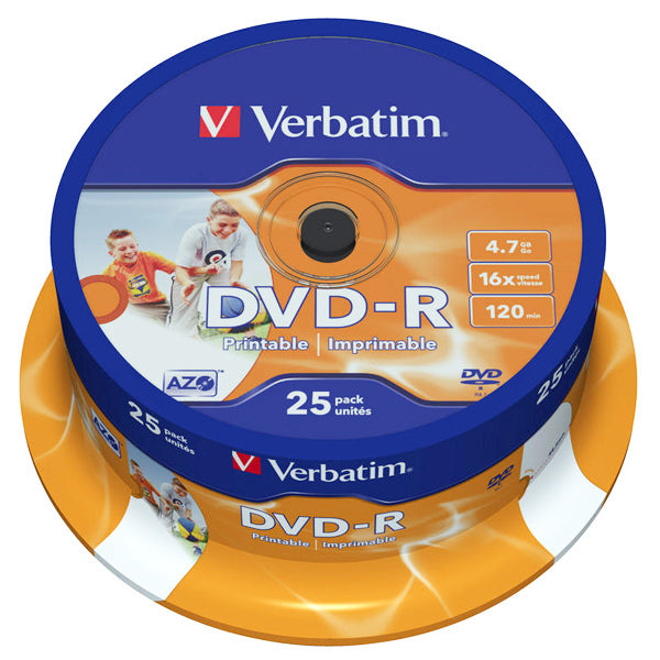 DVD-R Printabil 4,7 GB 16x 25 buc Verbatim