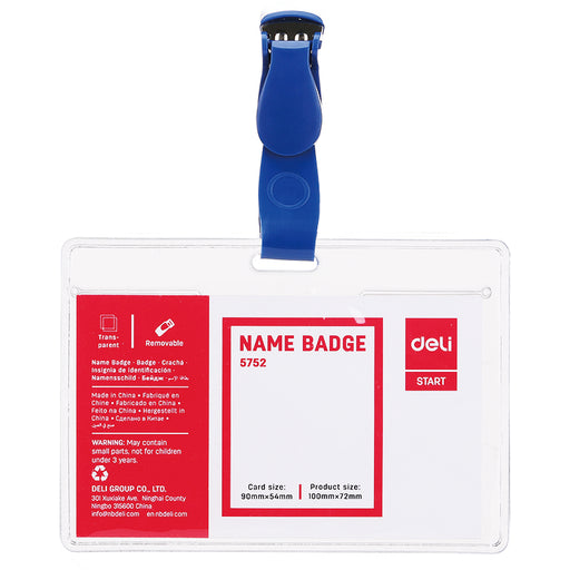 Ecuson Orizontal 90 x 54 mm cu Clips Deli