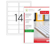 Etichete autoadezive rotunde Tanex, format 14/A4, dimensiune 99.1 x 38.1 mm, colțuri rotunde, 100 coli/top