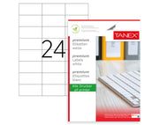 Etichete autoadezive Tanex, format 24/A4, dimensiune 70 x 37.125 mm, colțuri drepte, 100 coli/top