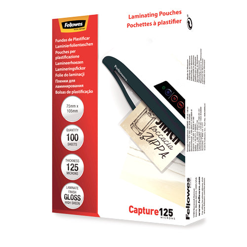 Folie Laminare 75 x 105 mm 125 microni 100 buc Fellowes