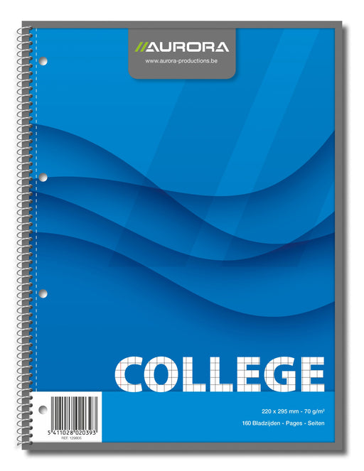 Caiet cu Spiră College A4 Aritmetică 4 Perforații 80 File 70g Albastru Aurora
