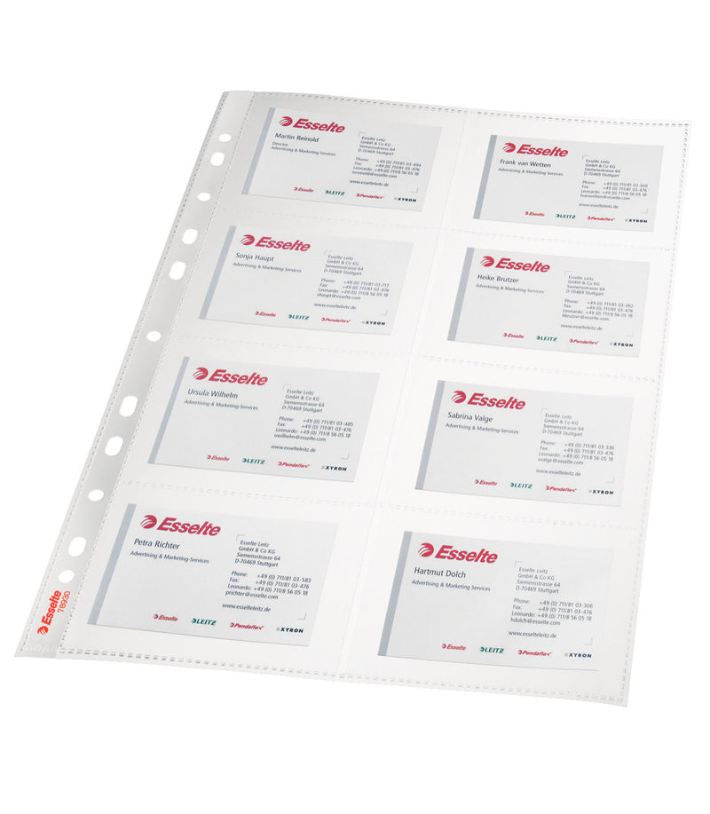 Folii Protecție A4 pentru Cărți de Vizită, 105 Microni, 10/set - Esselte