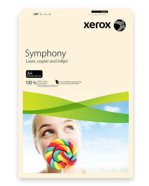 Hârtie Colorată pentru Copiator Symphony A4 80 g/mp 500 coli Xerox Crem Pal