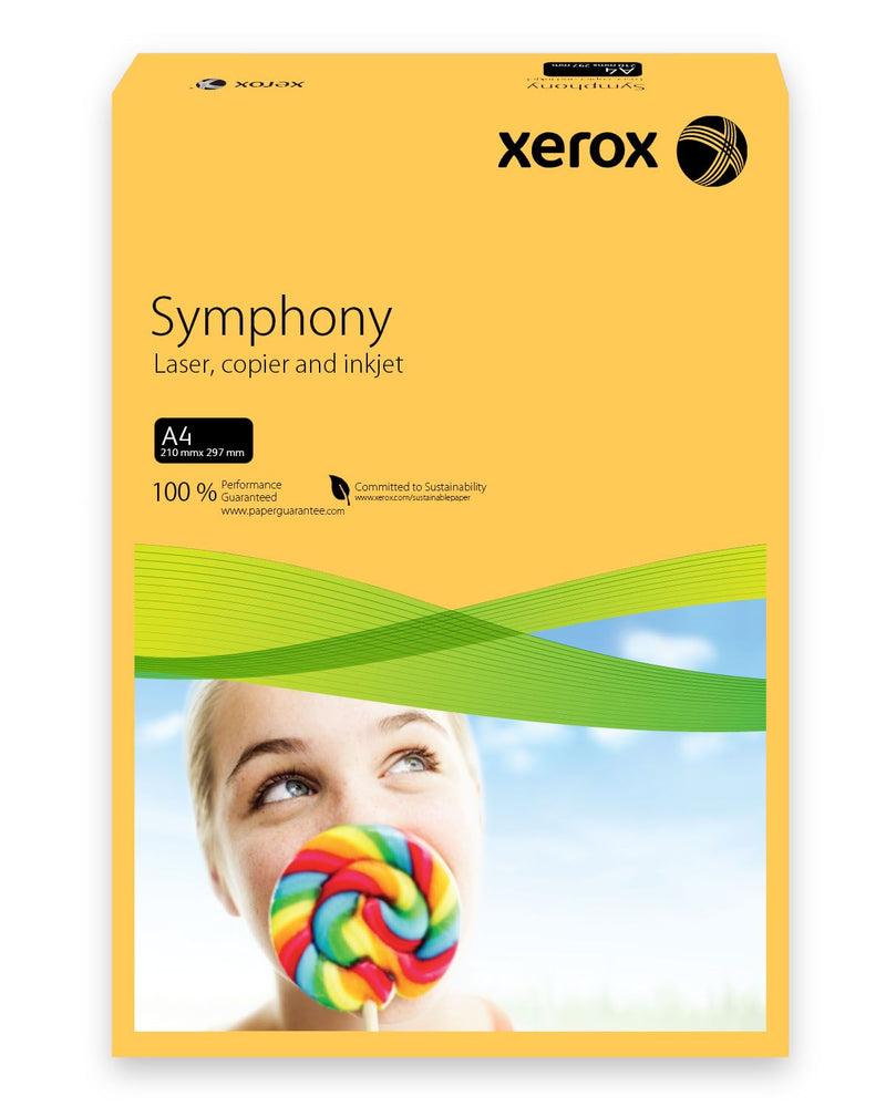 Hârtie Colorată pentru Copiator Symphony A4 80 g/mp 500 coli Xerox Galben Mid