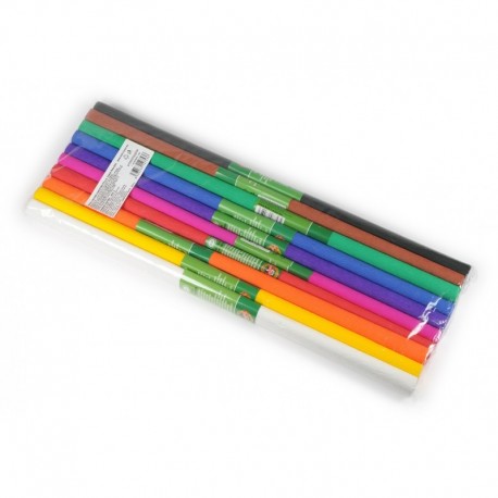 Hârtie Creponăată Set 10 Culori Mix cu Alb și Negru 200 x 50 cm Koh-i-Noor