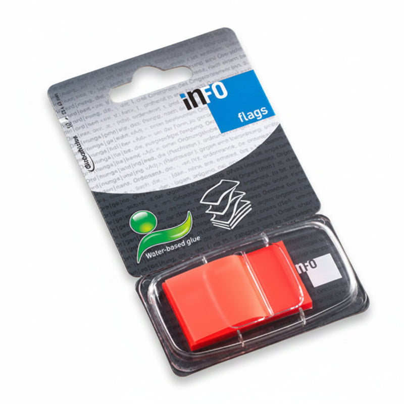 Index Adeziv Plastic 25x43 mm, 50 File, Portocaliu - Info Notes