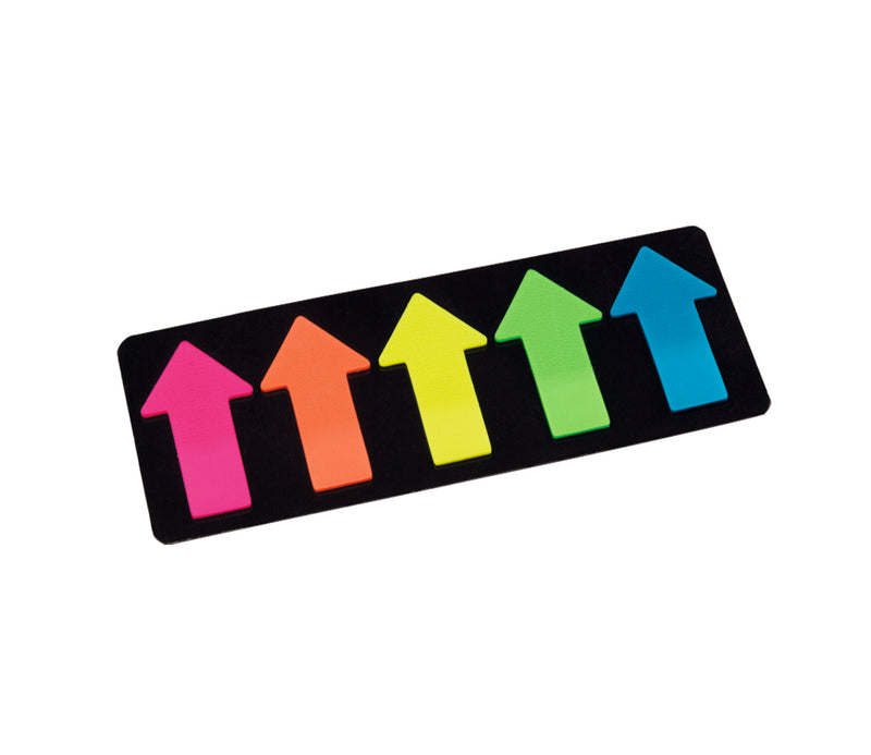 Index Adeziv Plastic Săgeată 25x45 mm, 5 Culori, 25 File/Culoare - Info Notes