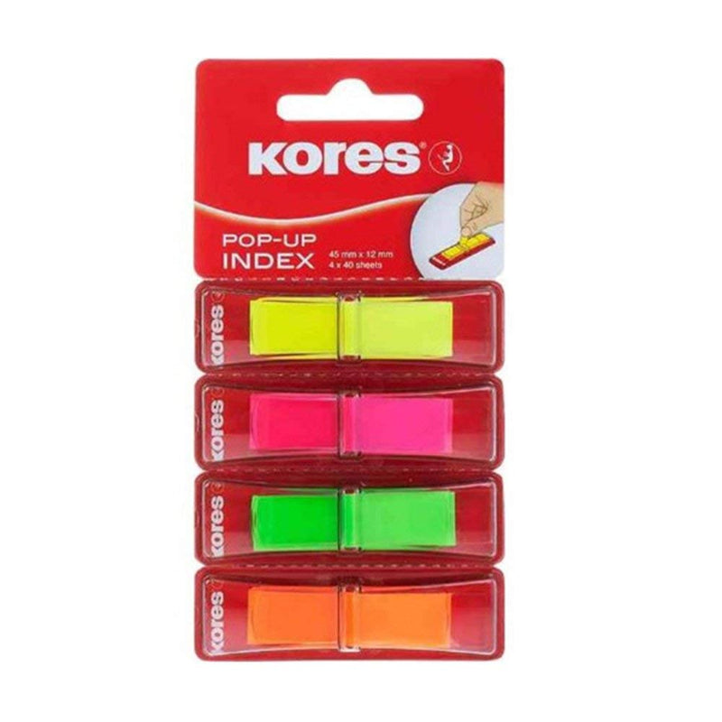 Index Plastic 12x45 mm, 4 Culori, 40 File - Kores