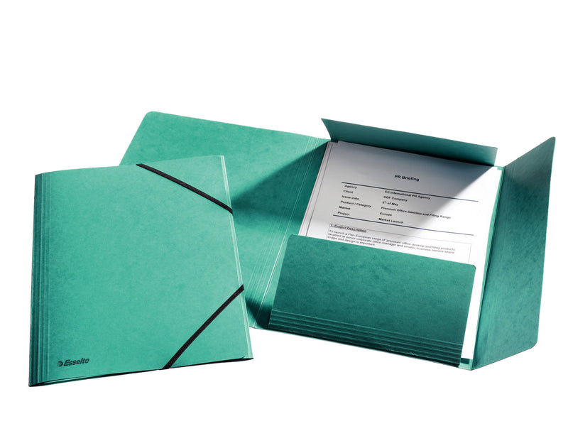 Mapă Carton cu Elastic Lux Verde - Esselte