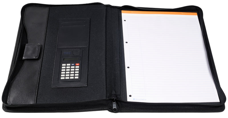 Mapă Conferință cu Calculator și Bloc Notes 265 x 340 mm Neagră Exacompta