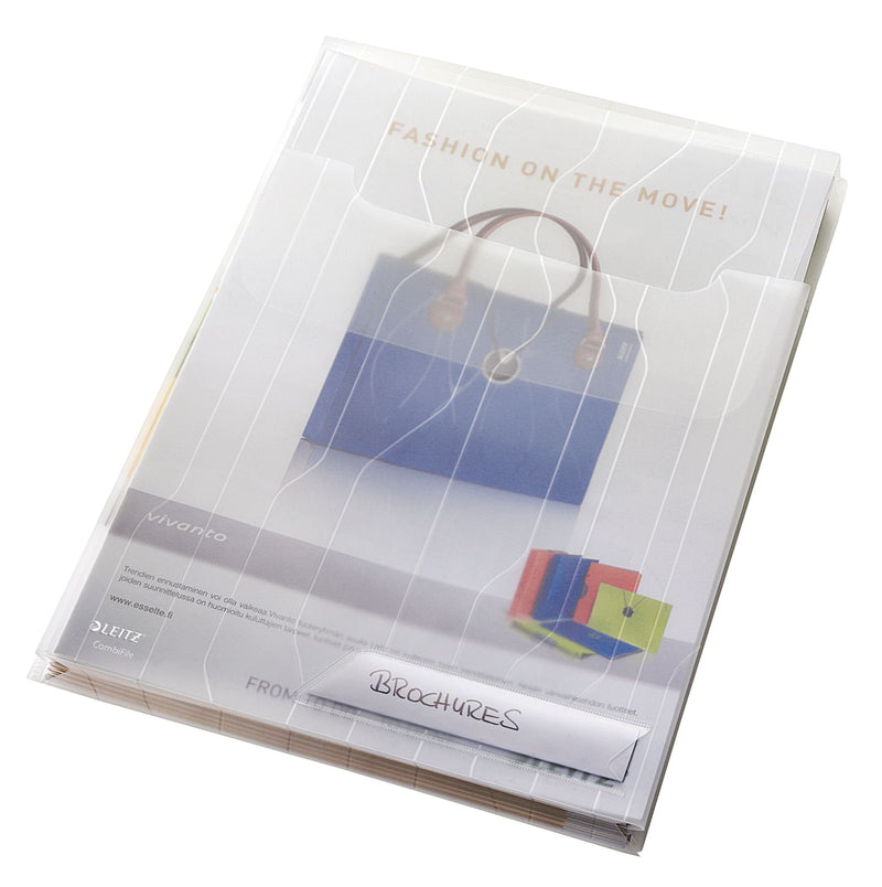 Mapă plastic cu burduf 2cm transparentă 3/set CombiFile - Leitz