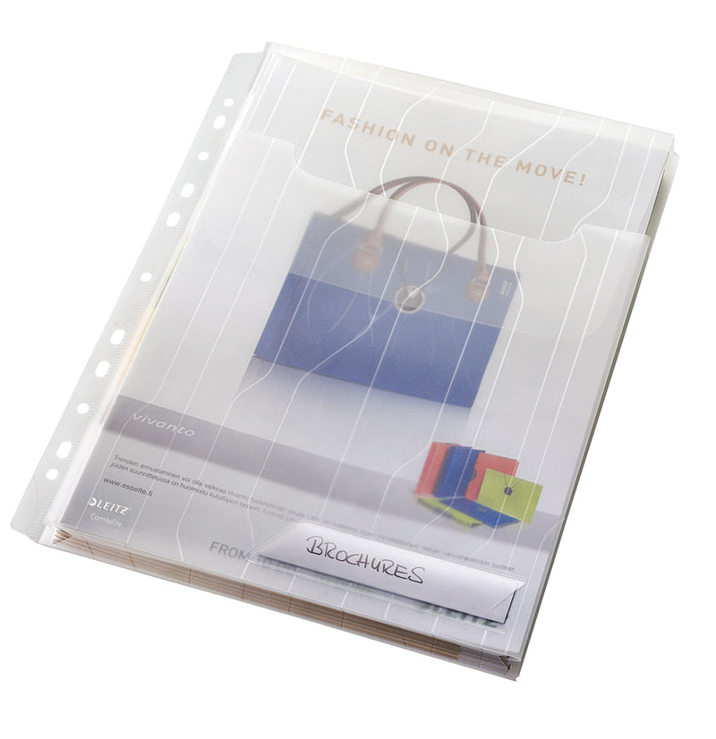 Mapă plastic cu burduf 2cm transparentă 3/set CombiFile - Leitz