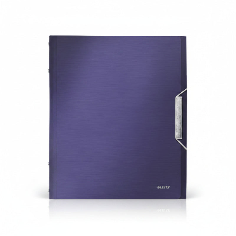 Mapă plastic cu elastic 12 compartimente albastru-violet marca Leitz, mapă din plastic pentru documente