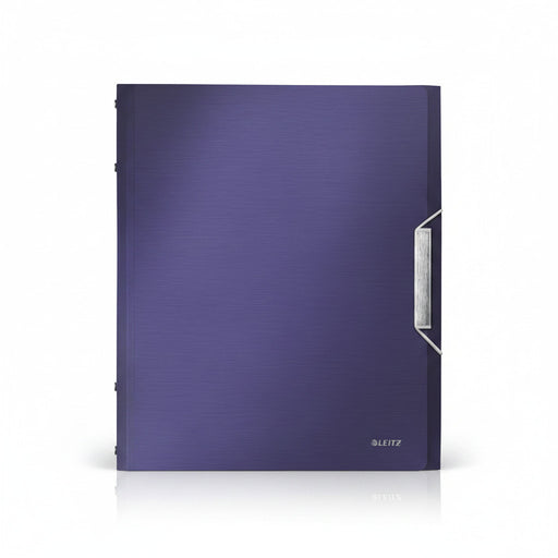 Mapă plastic cu elastic 12 compartimente albastru-violet marca Leitz, mapă din plastic pentru documente