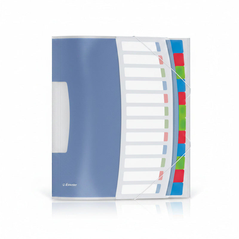 Mapă plastic cu elastic 12 compartimente Vivida marca Esselte, mapă din plastic pentru documente