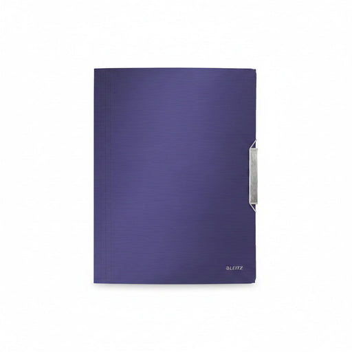 Mapă plastic cu elastic albastru-violet satin Style marca Leitz, mapă din plastic pentru documente