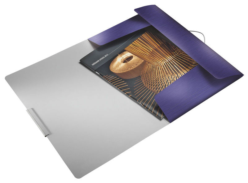 Mapă plastic cu elastic albastru-violet satin Style - Leitz